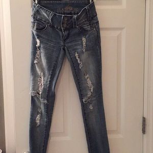 Distressed jeans